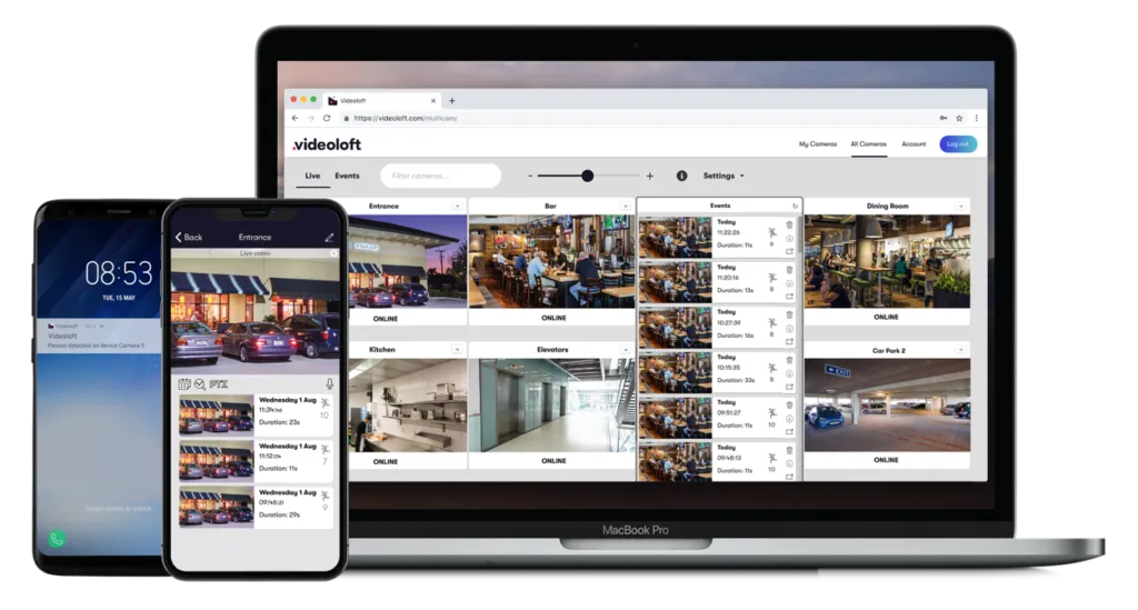 Application mobile de vidéosurveillance